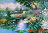 花园景油画 美国风景