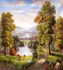 古典乡村田园风景油画 纯手绘油画 欧洲乡村风景