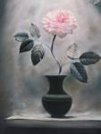 灯光下的玫瑰花 写实花卉油画