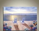 海边的花园 大芬村手绘油画 海边日出 纯手绘油画 大芬村油画