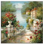印象花园景油画 大芬村油画 纯手绘油画