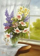 窗台一角 写实花卉油画
