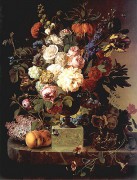 桌台上的古典花卉油画 GDH71