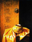 桌上的钵 中国静物油画 ZGJW026