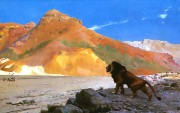 印象狮子油画 动物油画 印象风景YXSZ001