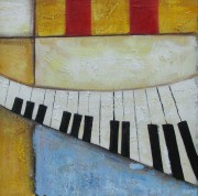 抽象钢琴油画 抽象乐器油画 CXYQ031