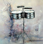 抽象装饰油画 音乐乐器油画 鼓 手绘油画 YH0455
