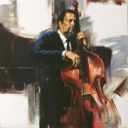 大提琴演奏油画 抽象装饰油画 CXYQ061