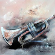 漂亮乐器油画  抽象乐器油画 装饰油画 CXYQ052