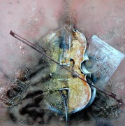 抽象小提琴油画 抽象装饰油画 CXYQ057