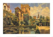 城市花园景油画 欧洲风格 HYJ0058