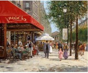 巴黎街景油画 餐厅油画 BLJJ0047