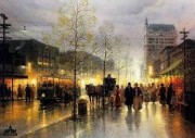 巴黎夜景油画 手绘油画 欧式油画BLJJ0075