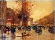 手绘风景油画 巴黎街景 印象风景 BLJJ0120