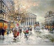 巴黎街景油画 雪景油画 BLJJ0123