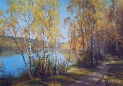 白桦树林油画 写实风景 办公室油画 BHL0024