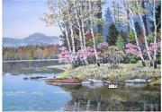 白桦树林油画 写实风景 办公室油画 BHL0025