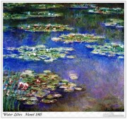 莫奈油画 荷花  Claude Monet087