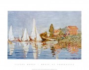 莫奈油画 河边的船   Claude Monet090