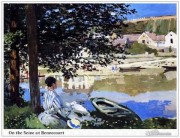 莫奈油画 Claude Monet 在河边