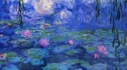 莫奈油画 印象荷兰花池 Claude Monet 0062