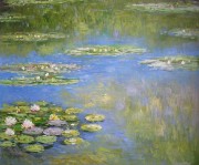 莫奈油画 荷花  Claude Monet089