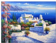 地中海风景油画 刀画油画 0045