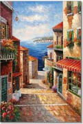 地中海风景油画 刀画油画 0029