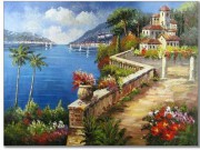 地中海风景油画 刀画油画 0035