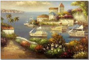 地中海风景油画 刀画油画 0043