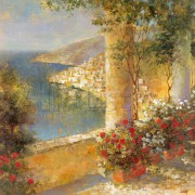 地中海风景油画 大芬村油画 手绘油画DZH147
