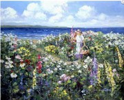 海边的花园 风景油画 大芬村油画