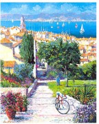 地中海风景油画 城市海边景 DZH0099