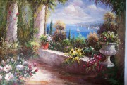 大芬村油画 地中海风景油画 DZH0157
