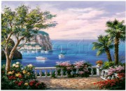 写实风景油画 地中海风景 DZH149