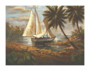 大海帆船油画 手绘油画 027