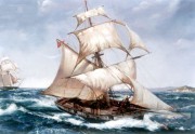大海帆船油画 手绘油画 048