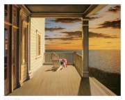 海边的别墅油画 手绘油画 DHST024