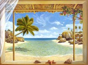 大海沙滩油画 沙滩 热带风情油画 DHST016