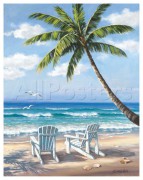 大海沙滩油画 手绘油画 DHST062