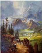 高山流水油画 别墅油画 古典风景油画 GSLS006
