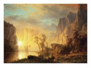 古典风景油画 高山流水油画 GSLS063