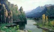古典风景油画 高山流水油画 GSLS072