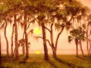树林风景 手绘油画 办公室油画032
