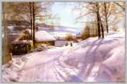 雪景油画 大芬村油画 手绘油画 002