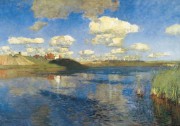俄罗斯风景油画   河流风景 古典油画 015