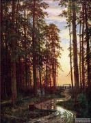 俄罗斯风景油画  树林风景  019