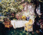 花园景油画 餐厅油画  欧式油画 175