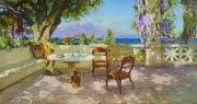 花园景油画 餐厅油画  欧式油画 194