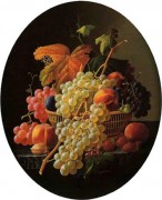 桃子 古典水果静物油画 餐厅油画 046